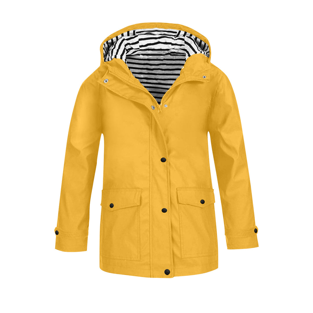 Damen wetterfeste Parkajacke mit praktischen Taschen und verstellbarem Kapuzenkragen EB