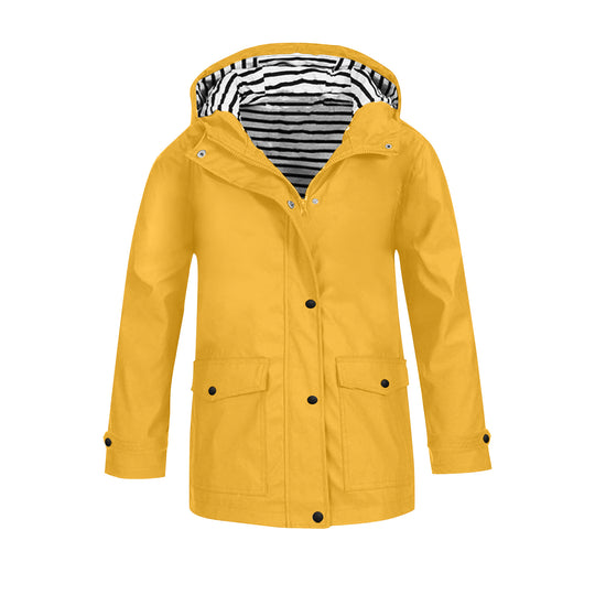 Damen wetterfeste Parkajacke mit praktischen Taschen und verstellbarem Kapuzenkragen EB