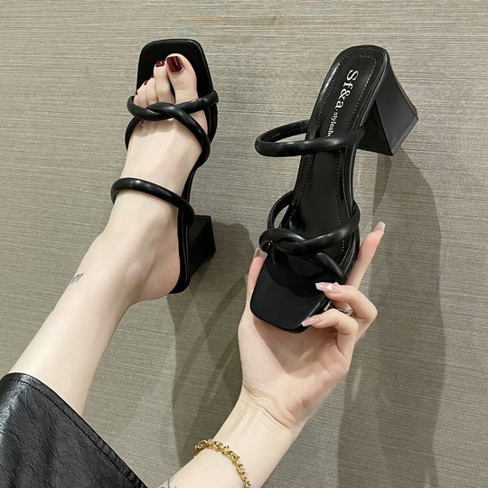 Damen Slingback Sandalen mit quadratischem Absatz EB