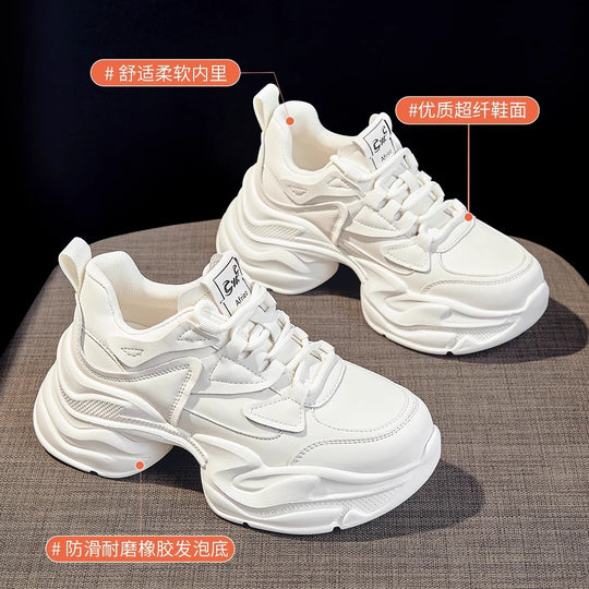 Damen modische Chunky Sneakers mit atmungsaktiver Oberflächenstruktur EB