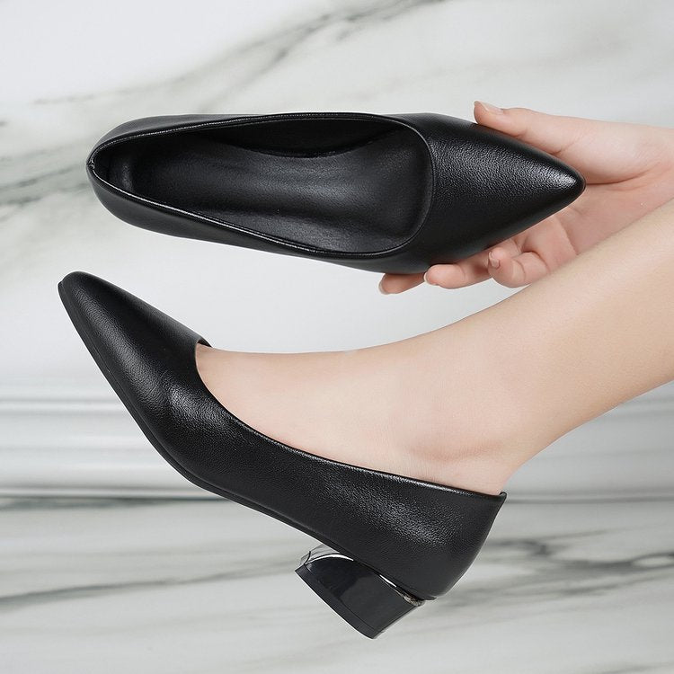 Damen Spitze Pumps mit niedrigem Blockabsatz und eleganter Form EB