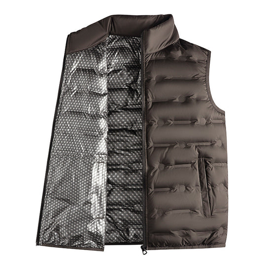 Herren leichte wattierte Stehkragenweste mit reflektierender Thermofolie EB