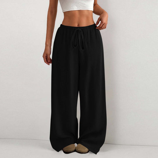 Damen Weite Sommerhose aus leichtem Stoff mit Gummizug EB