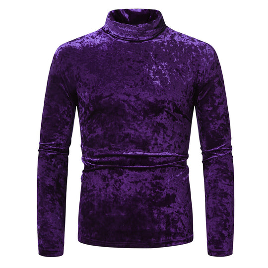 Herren Samt-Rollkragenpullover mit elegantem Design EB