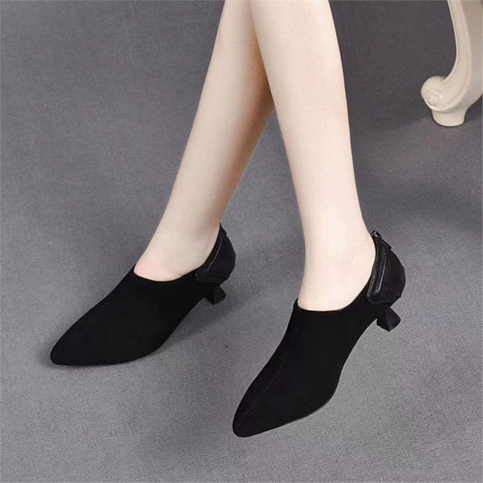 Damen spitze Slipper mit elegantem Absatz EB