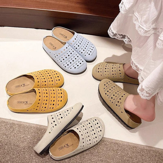 Damen Bequeme Clogs mit luftigen Aussparungen und rutschfester Sohle EB