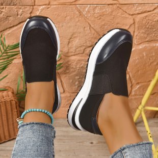 Damen sportliche Slip-Ons mit dämpfender Sohle und elastischem Riemendesign EB