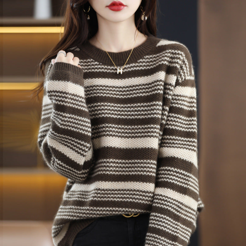 Damen gemusterter Strickpullover EB