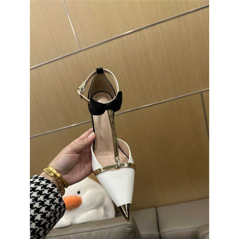 Damen elegante Slingback High Heel Pumps mit dekorativem Riemendesign EB