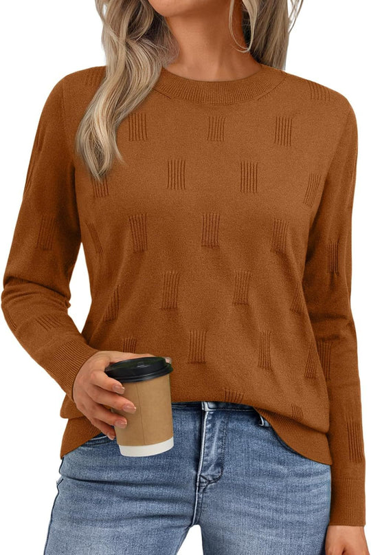 Damen Strickpullover mit strukturiertem Muster und lässigem Schnitt EB