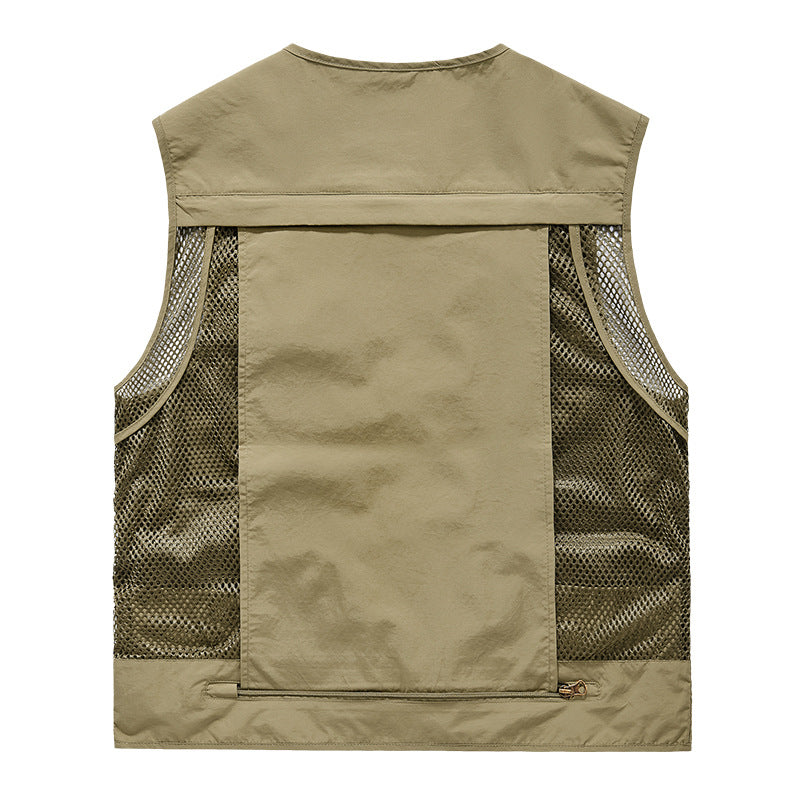 Herren nan multifunktionale Outdoor-Taktikweste mit zahlreichen Taschen und Netzbesatz EB