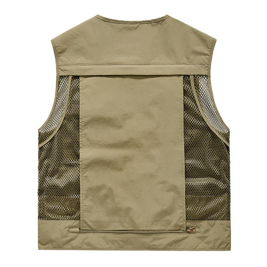 Herren nan multifunktionale Outdoor-Taktikweste mit zahlreichen Taschen und Netzbesatz EB