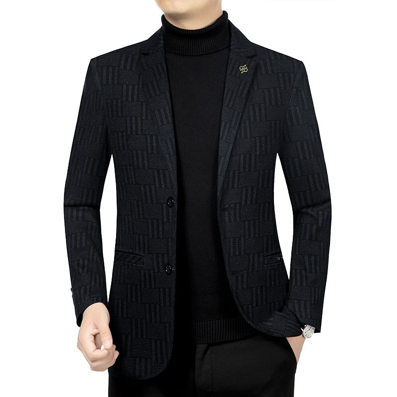 Herren Modernes Einreihiges City-Blazer mit aufgesetzten Taschen und leichter Halbfütterung EB
