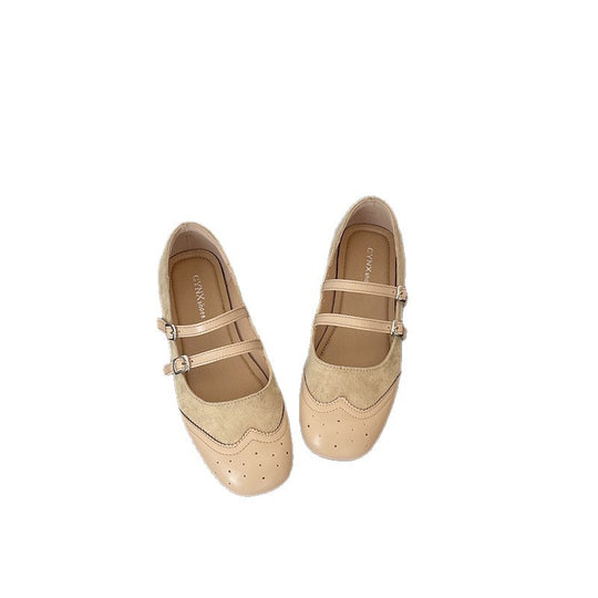 Damen Ballerinas mit doppeltem Riemen und elegantem Design EB