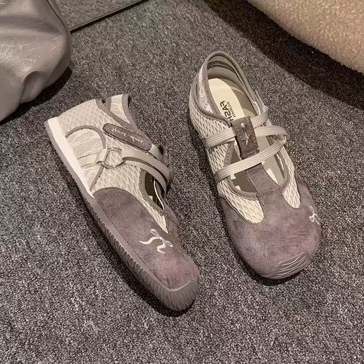Damen modische Mesh-Laufschuhe mit innovativem Schnürsystem und rutschfester Sohle EB