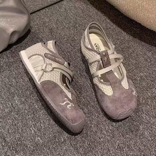 Damen modische Mesh-Laufschuhe mit innovativem Schnürsystem und rutschfester Sohle EB