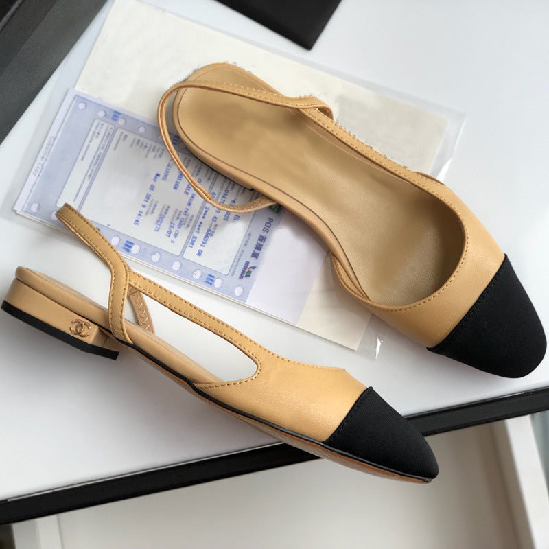 Damen Slingback Ballerinas mit elegantem Kontrastdesign EB