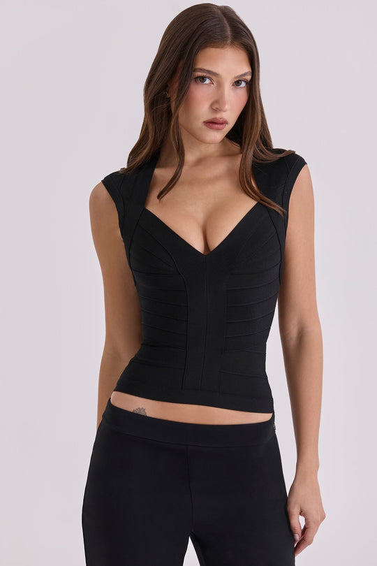 Damen figurformendes Top mit modernem V-Ausschnitt und hochwertigem Material EB