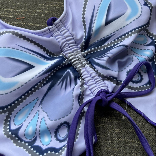 Damen Bikini Top mit Schmetterlingsmuster und passendem Slip EB