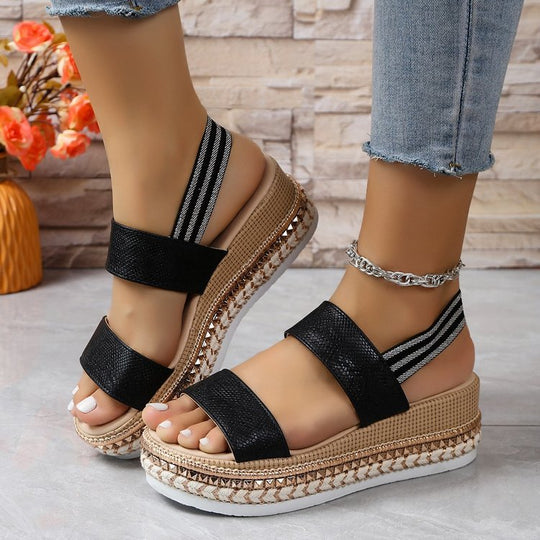 Damen Glitzernde Plateau-Sandalen EB