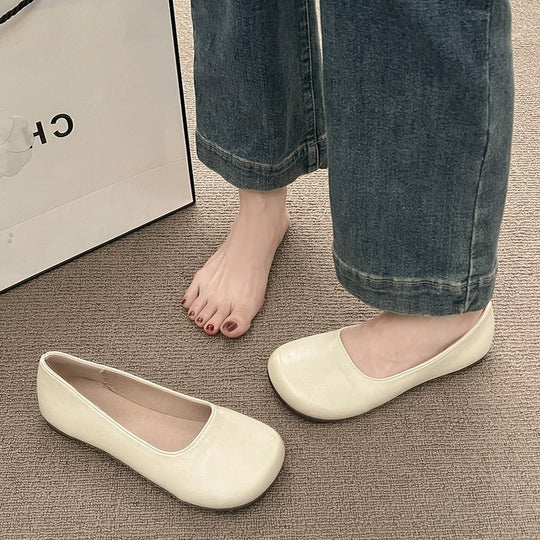 Damen Komfortable Ballerinas mit elegantem, glänzendem Obermaterial EB