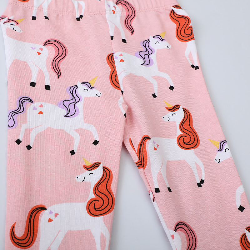 Mädchen Leggings mit niedlichen Einhorn-Motiven EB