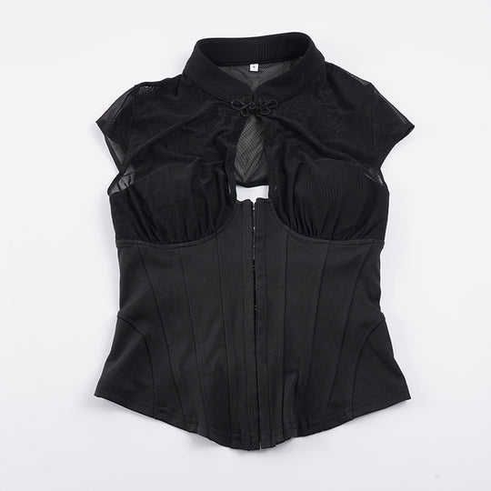 Damen Taillenkorsett mit transparenten Einsätzen und eleganten Details EB