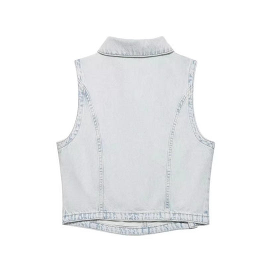 Damen Weite Jeans im lässigen Windbreaker-Stil mit ausgefallenen Nähten EB