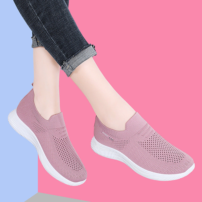 Damen Slip-On Freizeitschuhe mit atmungsaktivem Obermaterial und rutschfester Sohle EB