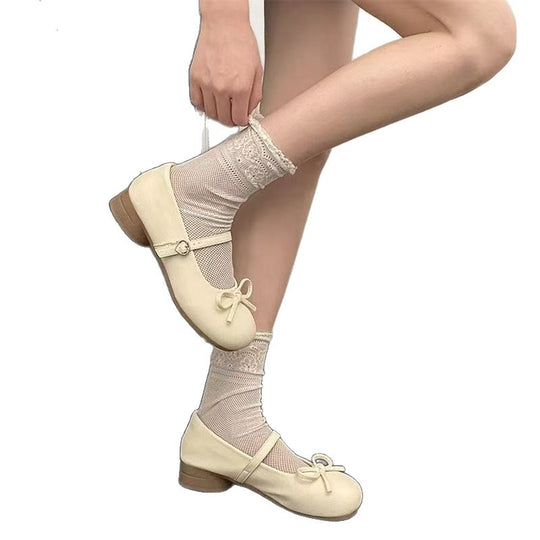 Damen Ballerinas mit Rüschendetail und bequemer Schnalle EB