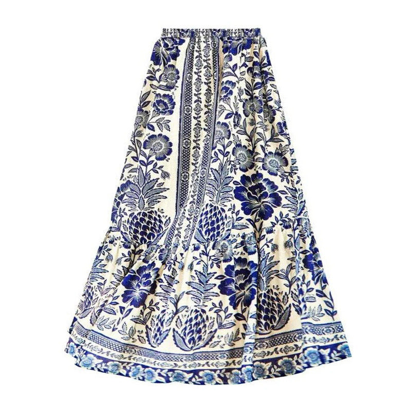 Damen Badeanzug mit floralem Muster und schickem Rock EB