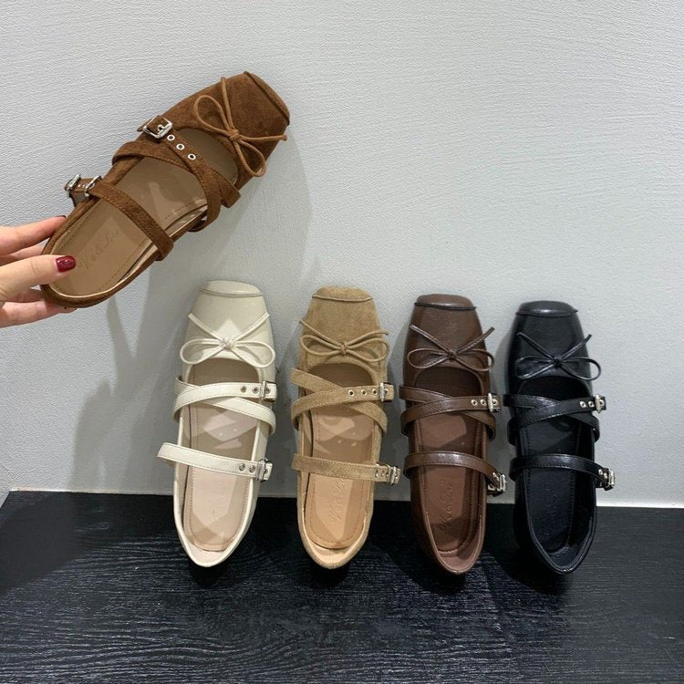 Damen Ballerinas mit dekorativem Riemchen und elegantem Design EB
