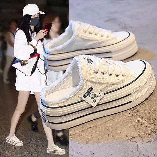 Damen Bequeme Plattform-Sneaker mit Fellfutter und sportlichem Design EB