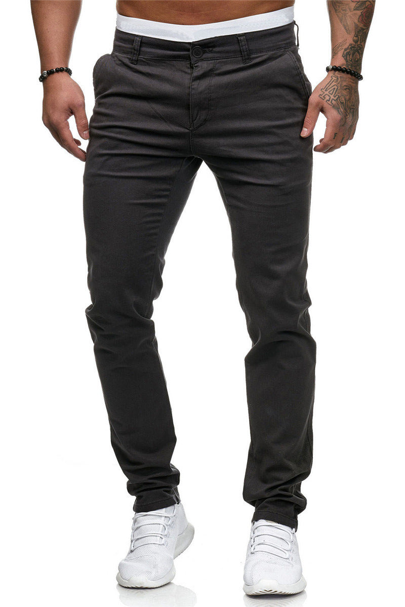 Herren Slim-Fit Chinohosen mit elastischem Bund und praktischen Taschen EB