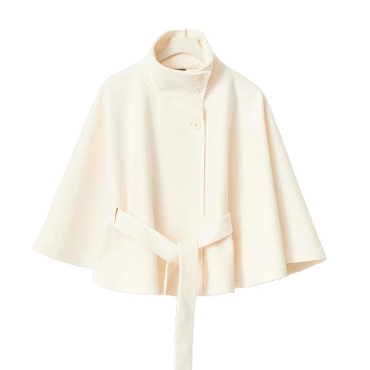Damen Relaxed Fit Umhangjacke mit Bindegürtel EB