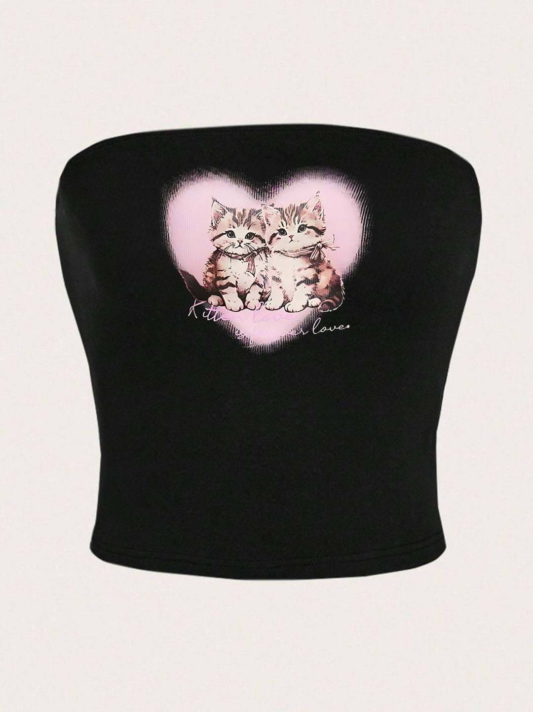 Damen Bandeau-Top mit elegantem Spitzenbandmotiv EB