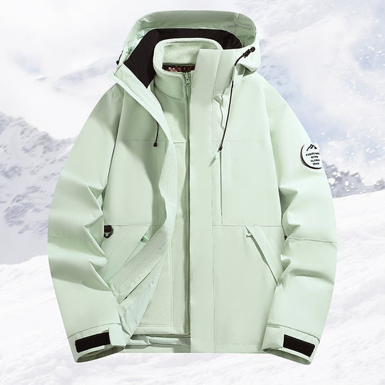 Herren mehrlagige Schneesportjacke mit atmungsaktiver Membran und verstellbarer Kapuze EB