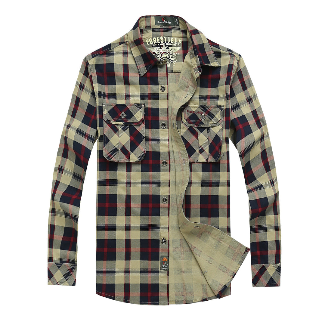 Herren Kariertes Overshirt im Workwear Stil mit aufgesetzten Brusttaschen EB