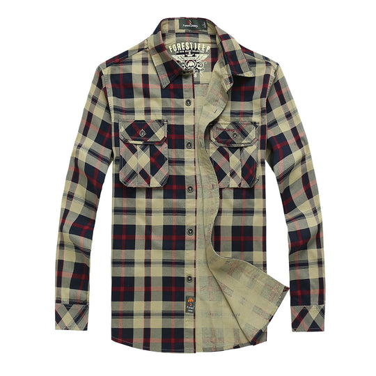 Herren Kariertes Overshirt im Workwear Stil mit aufgesetzten Brusttaschen EB