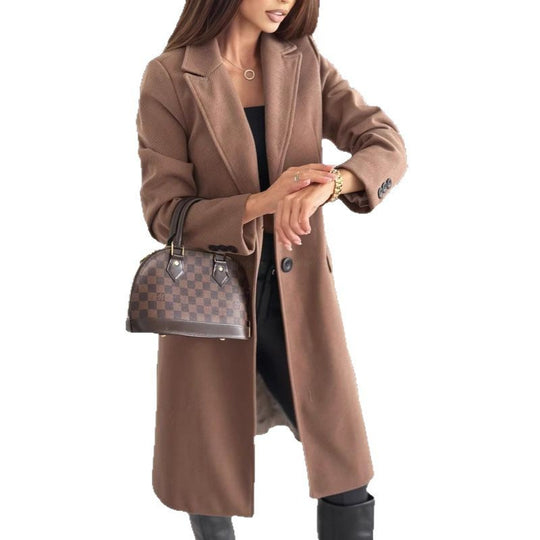 Damen Elegante, schicke Langjacke mit Taschen EB