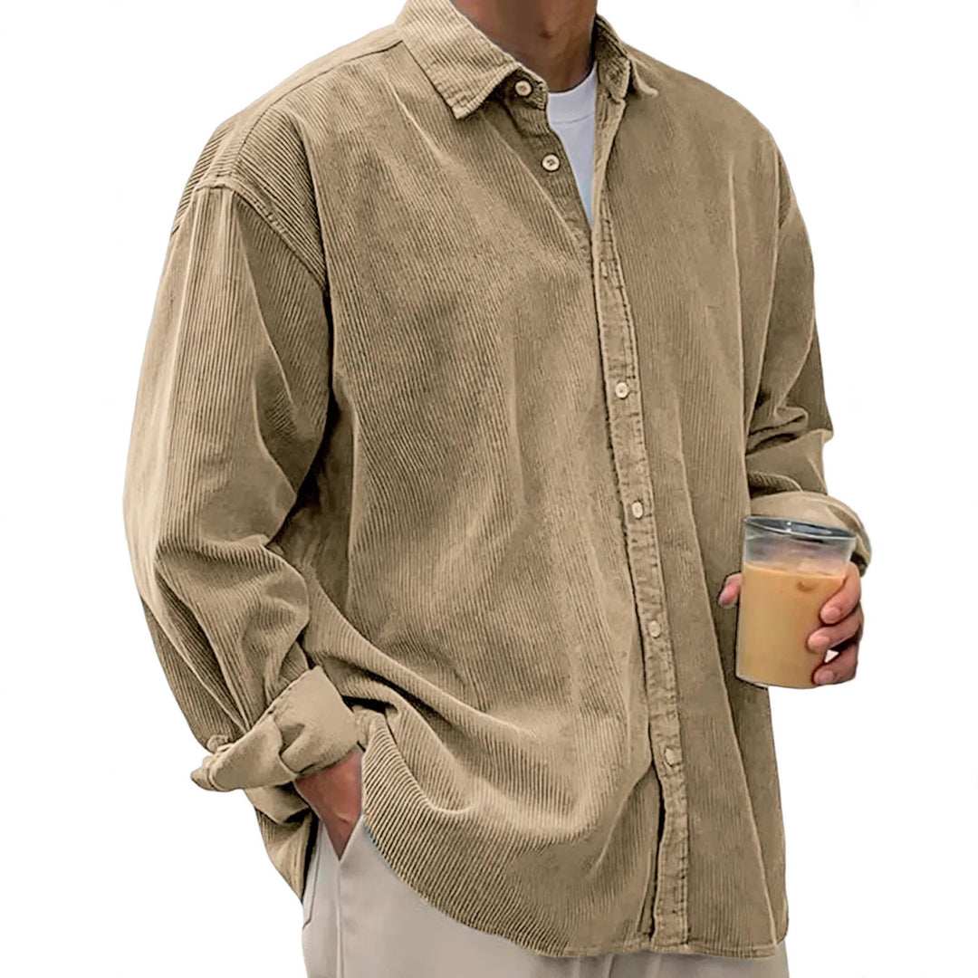 Herren nan oversized Cordhemd mit feiner Breitcord-Struktur und entspannter Silhouette EB
