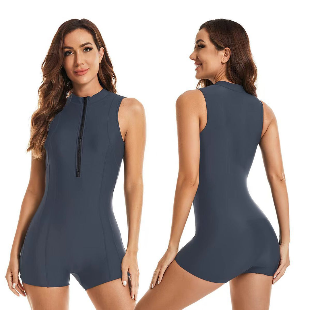 Damen Sportlicher Kurzarm-Schwimmanzug EB