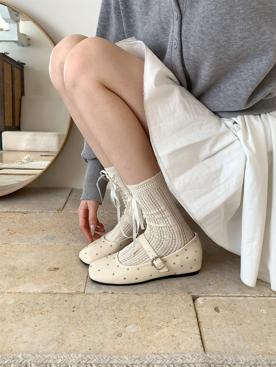 Damen Ballerinas mit dekorativer Schnalle und funkelndem Design EB