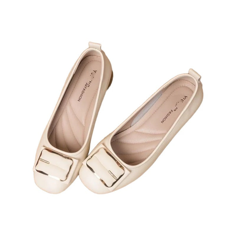 Damen elegante Ballerinas mit schickem Schnallen-Design EB