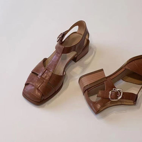 Damen elegante Sandalen mit Blockabsatz EB