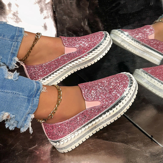 Damen Slip-On Glitzer Sneakers EB