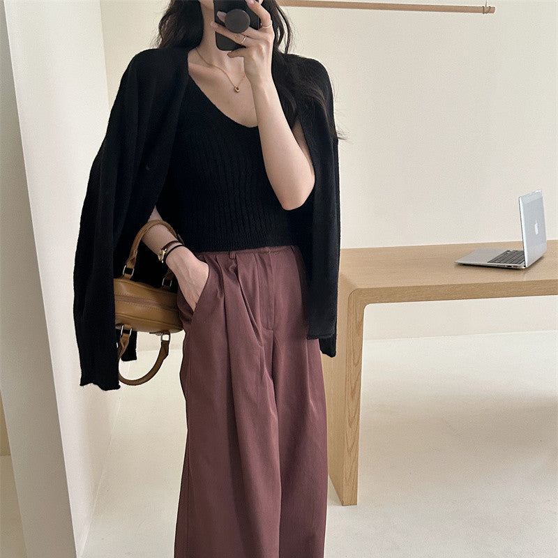 Damen Weicher Langarm-Cardigan mit Knopfleiste und bequemer Passform EB
