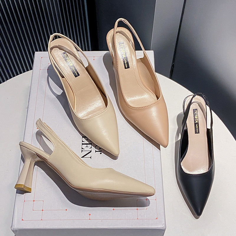 Damen Slingback-Pumps mit elegantem, geschwungenem Absatz und schmaler Zehenpartie EB