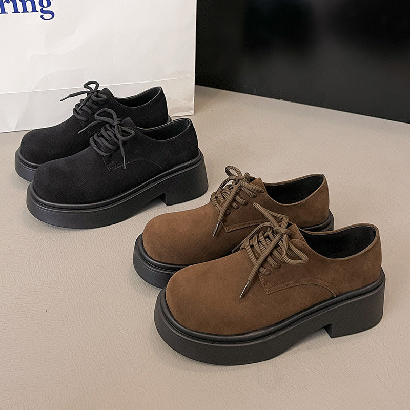 Damen Bequeme Schnürschuhe aus Wildleder mit rutschfester Sohle EB