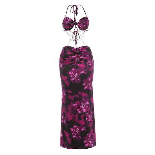 Damen Bikini Set mit elegantem Wickeldesign und floralem Muster EB